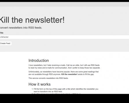 Kill the newsletter! — сервис для преобразования почтовых рассылок в RSS-потоки